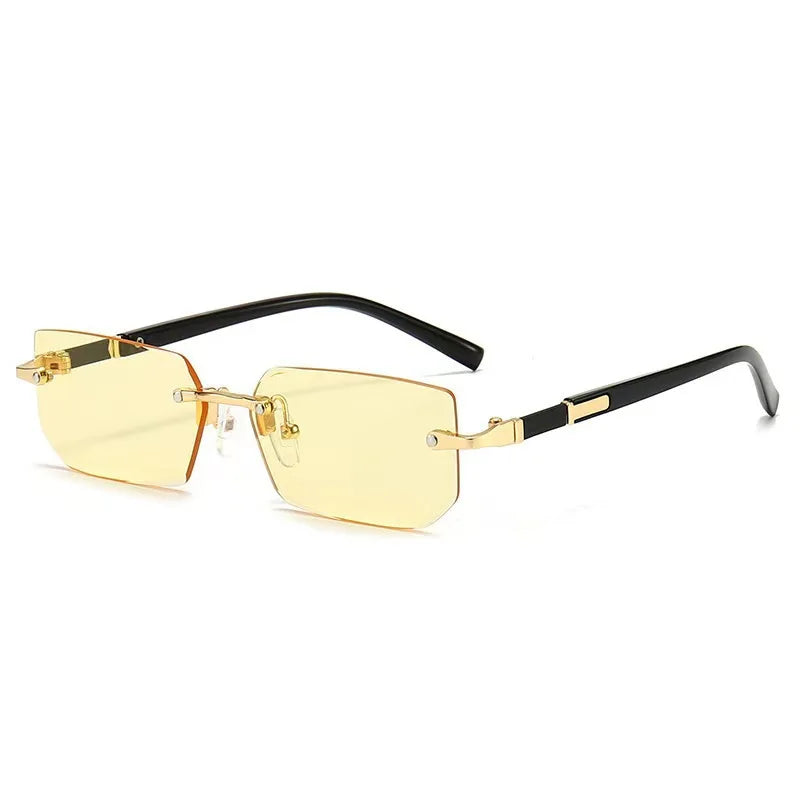 VEGA Rimless Gradient - Gafas de Sol Sin Montura Rectangulares Minimalistas