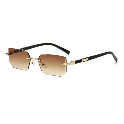 VEGA Rimless Gradient - Gafas de Sol Sin Montura Rectangulares Minimalistas