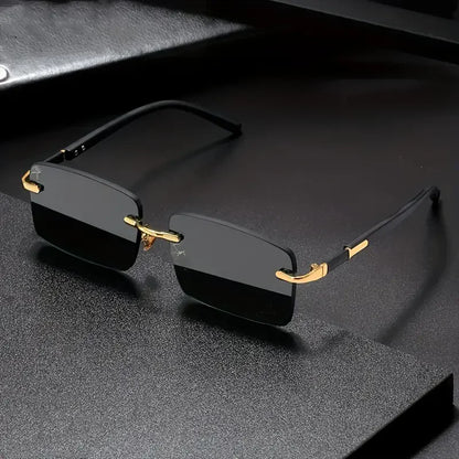 VEGA Rimless Gradient - Gafas de Sol Sin Montura Rectangulares Minimalistas